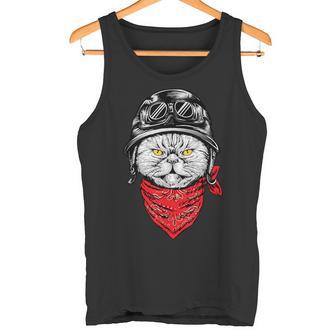 Biker Katze Chopper Biker Motorrad Motorradfahrer Tank Top - Geschenkecke
