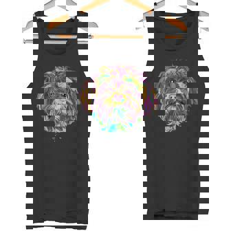Bolonka Zwetna Geschenkeplash Hund Bunte Bolonka Zwetna Hunde Cartoonchwarz Multicolored Tank Top - Seseable
