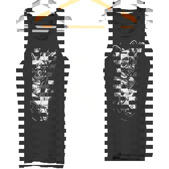 Bouledogue Français Guitare Musique Métal Musique Rock Débardeur e - Cadeauxyz