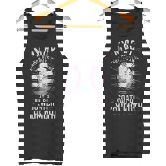 My Boy Might Not Always Swing Baseball Mom Saying Tank Top | Mazezy