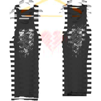 Broken Heart Alternative Grunge Goth Rock Emo Valentine Tank Top | Mazezy