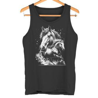 Caballo En Estilo De Dibujo Fotorrealista Como Retrato Genial Camiseta sin mangas - Regaloses