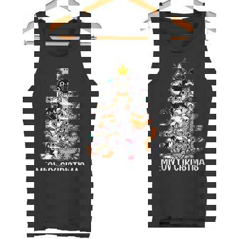 Cabrins De Noël Pour Les Amoureux Des Chats Chat Noël Amoureux Des Chats Noël Noir All Ages Léger Coupe Classique Manche Courte Col Roulé Débardeur e - Cadeauxyz