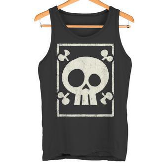 Calavera Minimalista Envejecida Con Huesos Diseño Gótico Punk Camiseta sin mangas - Regaloses