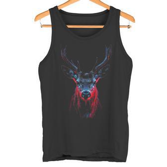 Cerf Amoureux Des Animaux Motif Abstrait Portrait Art Cerf Débardeur e - Cadeauxyz