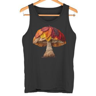 Champignon Feuilles D'automne Artistique Botanique Forêt Débardeur e - Cadeauxyz