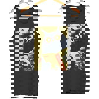 Chat Japonaisintage Pour Amoureux Des Livres Bibliothécaire Chat Papa Enseignant Débardeur e - Cadeauxyz