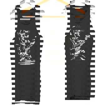 Chat Rock Avec Guitare Basse Électrique À Quatre Côtés Joueur De Basse Débardeur e - Cadeauxyz