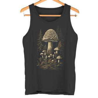 Collecteur De Champignons Morchel Champignon Rétro Espèces De Champignons Dans La Forêt Débardeur e - Cadeauxyz