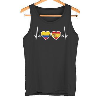 Colombia Españaintage Latido Bandera Española Colombiana Camiseta sin mangas - Regaloses
