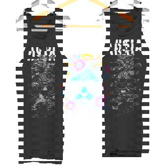 Country Of Austria Cat Wearing Sunglasses And Flowers Tank Top Tank Top | Mazezy