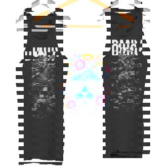 Country Of Dominica Cat Wearing Sunglasses Flowers Tank Top Tank Top | Mazezy