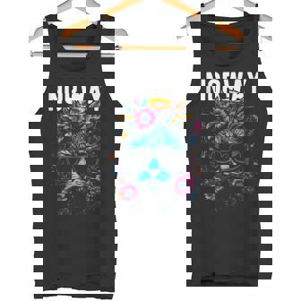 Country Of Norway Cat Wearing Sunglasses And Flowers Tank Top Tank Top | Mazezy