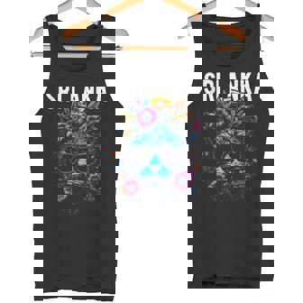 Country Of Sri Lanka Cat Wearing Sunglasses Flowers Tank Top Tank Top | Mazezy