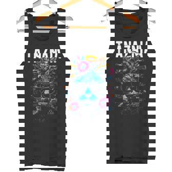 Country Of Tanzania Cat Wearing Sunglasses Flowers Tank Top Tank Top | Mazezy