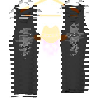 Country Y'All Goth Alternative Skull Cowboy-Hat Tank Top | Mazezy