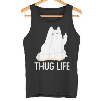 Crazy Rude Cat Thug Life Avec Majeur Débardeur e - Cadeauxyz