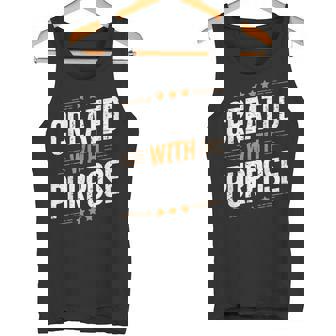 Created With Purpose Gospel Christian Pray Faith Bible Verse Tank Top | Mazezy