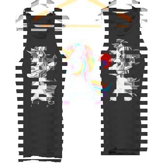 Dabbing Unicorn Flying Disc Golf Player Tank Top | Mazezy