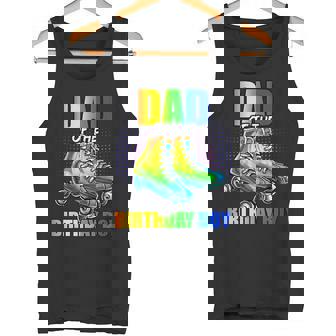 Dad Of Birthday Boy Roller Skating Birthday Matching Family Tank Top | Mazezy