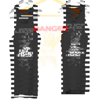 Danger I'm A Big Hugger 面白い危険な熊のハギング タンクトップ - Kawaiitshirt