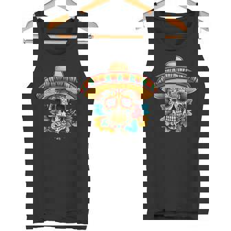 Dia De Los Muertos Cinco De Mayo Tête De Mort Fleurucre Débardeur e - Cadeauxyz