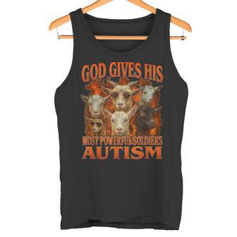 Dios Da Ausoldados Más Poderosos Autismo Gen Z Meme Divertido Camiseta sin mangas - Regaloses