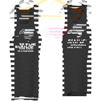 Distressed Patriotic USA Flag Enka Village North Carolina Tank Top | Mazezy