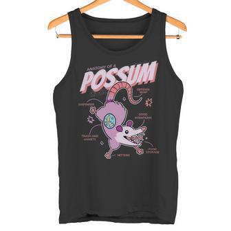 Divertida Anatomía De Una Zarigüeya Lindo Diseño De Animales De Dibujos Animados Kawaii Manga Larga Camiseta sin mangas - Regaloses