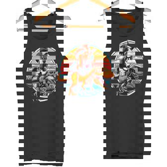 Divertido Basset Hound Montando En La Parte Posterior De Un T-Rex Camiseta sin mangas - Regaloses