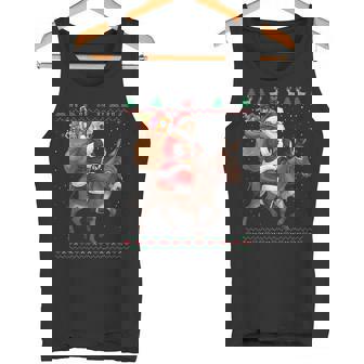 Drôle Père Noël Chevauchant Un Âne De Noël Animal De La Ferme Débardeur e - Cadeauxyz