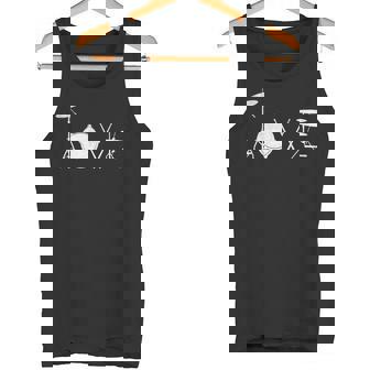 Drummer Love グラフィックドラムセット ドラミングミュージシャン ロックバンド タンクトップ - Kawaiitshirt