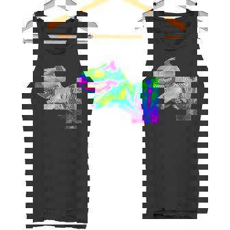 EDM T Rex Tyrannosaurus Rex Rainbow Rave Dinosaur T-Shirt Tank Top | Mazezy