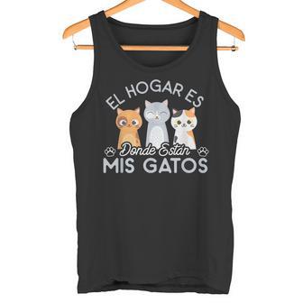 El Hogar Es Donde Están Mis Gatos Gato Camiseta sin mangas - Regaloses