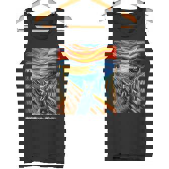 Expressionist Artsy Russian Blue Artistic Russian Blue Cat Tank Top | Mazezy