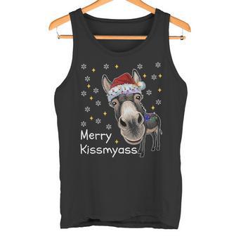 Feliz Kissmyass Burroarcástico Navidad Divertido Pijama Navidad Camiseta sin mangas - Regaloses