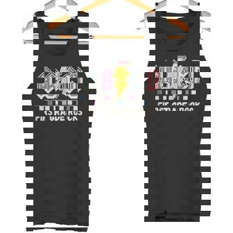 First Grade Rocks Teachers Back To School ABCD Rock Students Tank Top | Mazezy