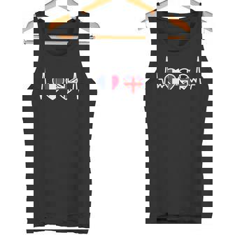 France Uk Battement De Coeur Drapeau Français Débardeur e - Cadeauxyz