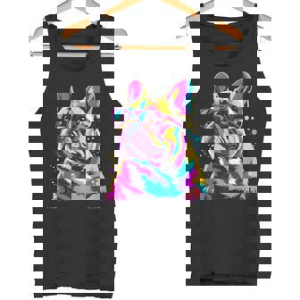French Bulldog Illustration Line Art Sunglasses Colorful Kid Tank Top | Mazezy