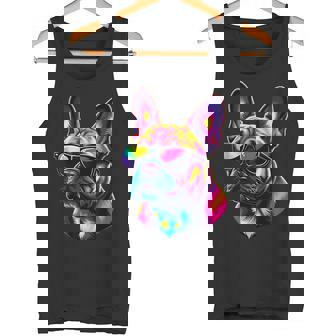 French Bulldog With Sunglasses Pop Art French Bulldog Tank Top | Mazezy