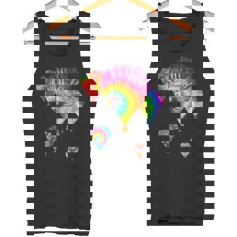 Fun Hot Air Balloon Hippie Tie Dye Ballooning Dk Tank Top | Mazezy