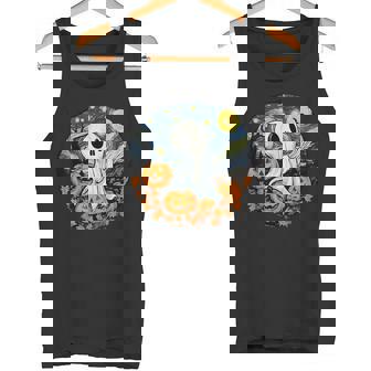 Fun And Spooky Impressionist Starry Night Ghost Halloween Tank Top | Mazezy