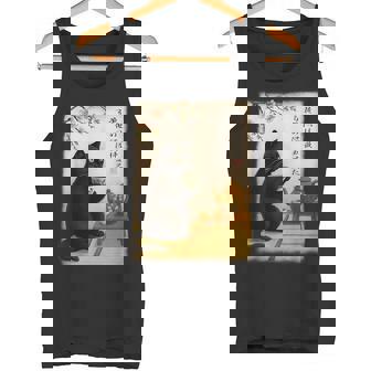 Gato Negro Japonés Bebiendo Arte De Té Camiseta sin mangas - Regaloses