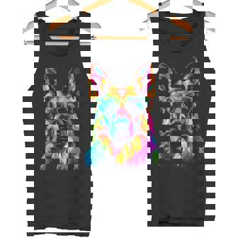 German Shepherd Lovers Pop Art Sunglasses German Shepherd Tank Top | Mazezy