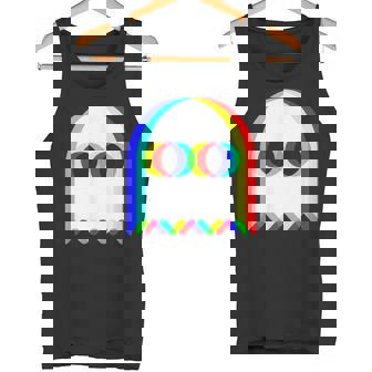 Ghost Trippy Vaporwave Halloween Techno Rave EDM Party Tank Top | Mazezy
