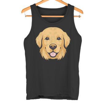 Golden Retriever Cara De Perro De Dibujos Animados Lindo Y Feliz Camiseta sin mangas - Regaloses