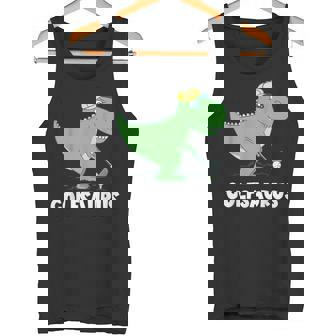 Golf Dino T-Rex Swing Dinosaur Golf Player Golfer Golfing Tank Top | Mazezy