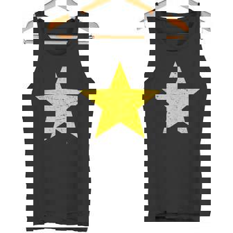 Grunge Alternative Distressed Yellow Star 90s Rock Music Tank Top Tank Top | Mazezy