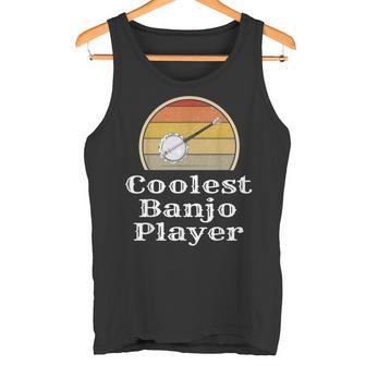 Homme Coolest Banjo Player Instrument De Musique Rétro Motif Herbe Bleue Débardeur e - Cadeauxyz
