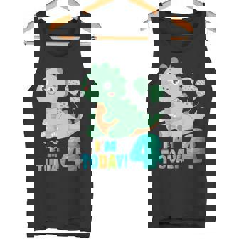 Hoy Cumplo 4 Años Dinosaurio T-Rex Niños Cuarto Cumpleaños Camiseta sin mangas - Regaloses